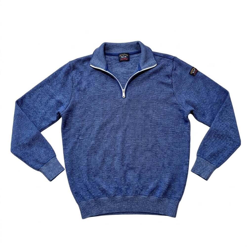 Paul & Shark Yachting Wool Stretch Size M Quarter Zip Sweater Men's
